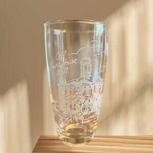 Vintage Old Court House 1807 Beautiful Etched Drinking Glass